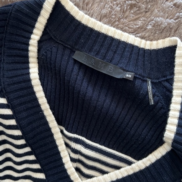 L.A.M.B. Navy and White Striped Sweater - Picture 5 of 7